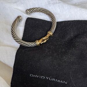 David Yurman Classic Cable Buckle bracelet sterling silver 14k yellow gold
